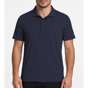 Reebok Men's Short Sleeve Performance Training Polo Shirt Wicking Navy Blue 2XL